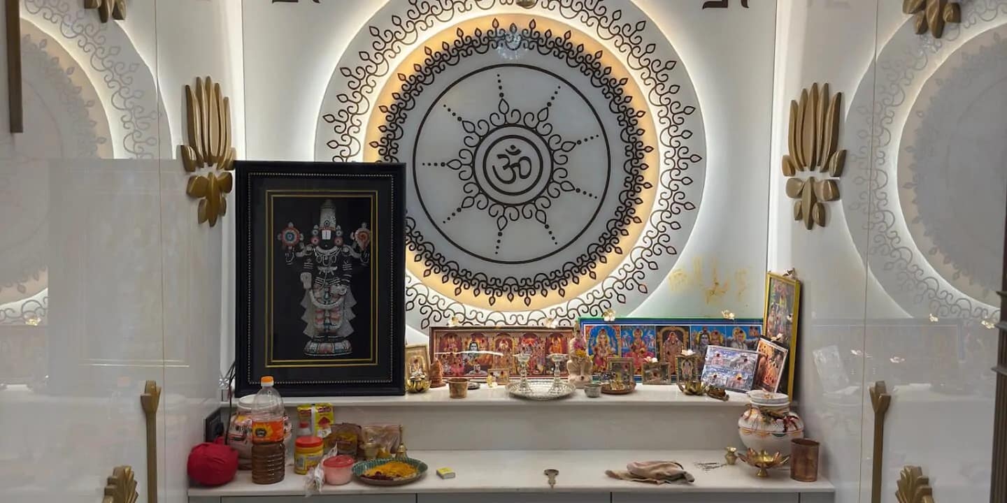 Home 31 Puja room interior design in Mallampet